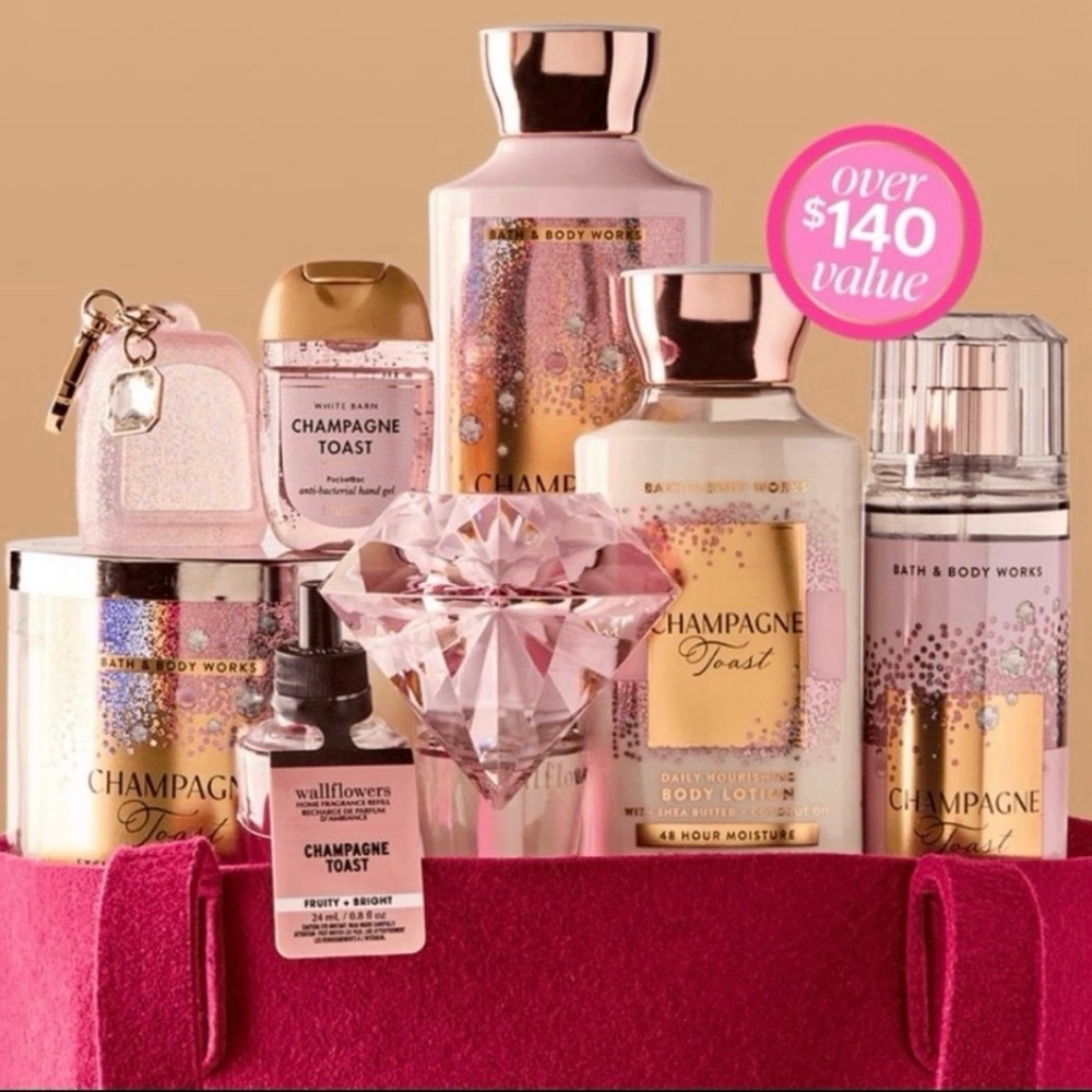 Bath and Body Works Champagne Toast 9 Pc Gift Set